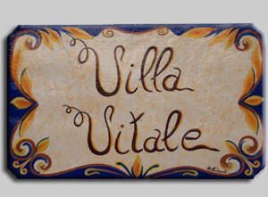 ceramiche di Angela Occhipinti - targa per villa